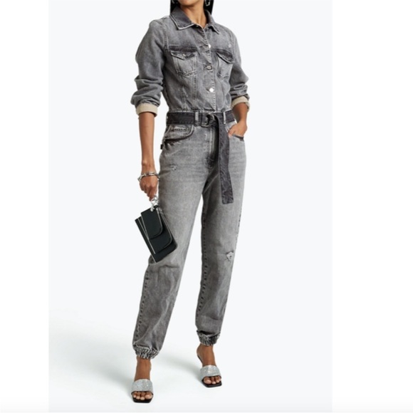 NWT Retrofete Renee Denim Jumpsuit in Slate Grey - Picture 6 of 15
